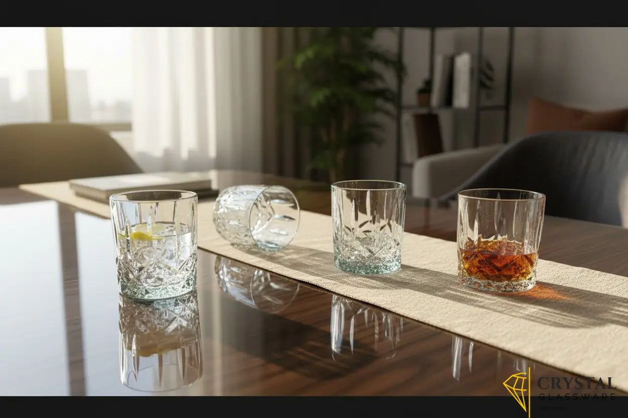 Delisoga glass set glasses geometric textured 